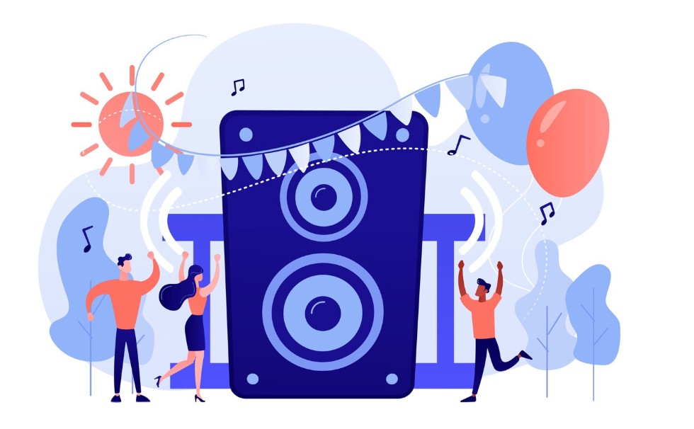 Ilustrasi Gambar Teknologi Terbaru dalam Sound System untuk Event Besar